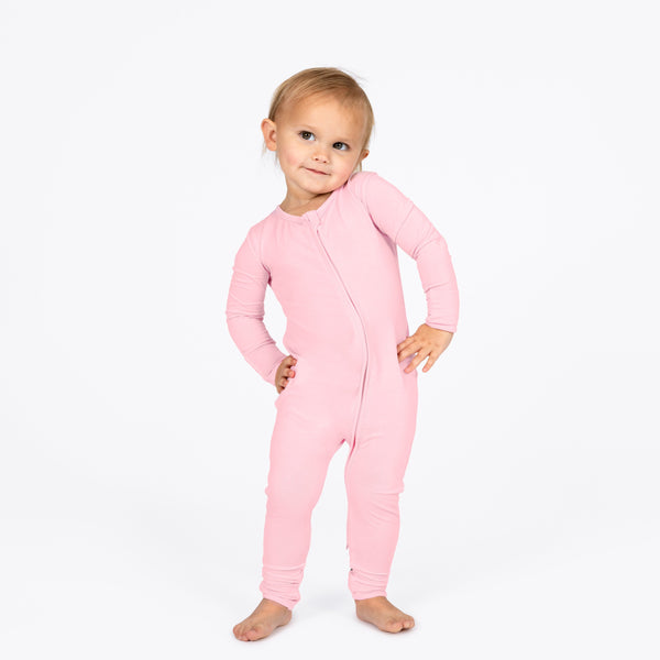 blush-pink-bamboo-convertible-footie-bellabu-bear - Sophia's Style The "All in One-sie"-1