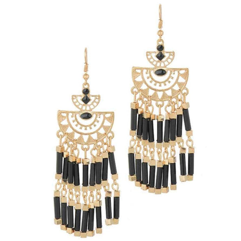 boho-gold-black-or-white-tassel-earrings-Sophia's StyleEarrings-1