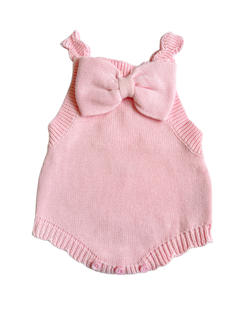 Oversized Bow Romper - Powder Pink