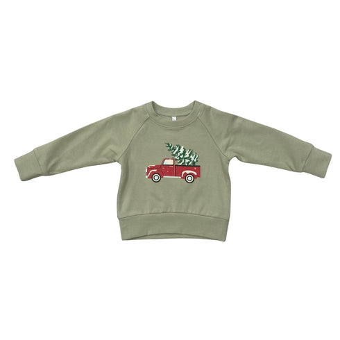 boys-raglan-sweatshirt-in-christmas-truck-on-evergreen-baby-sprouts-sophias-styleBoy's Raglan Sweatshirt-1