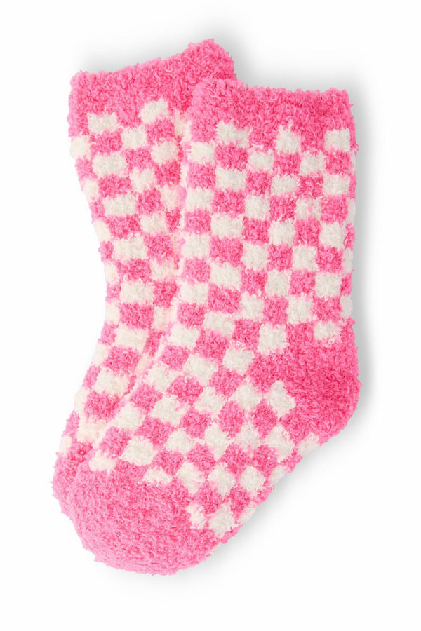 bright-pink-checker-cozy-socks Mila & Rose - Sophia's StyleCozy Socks-1