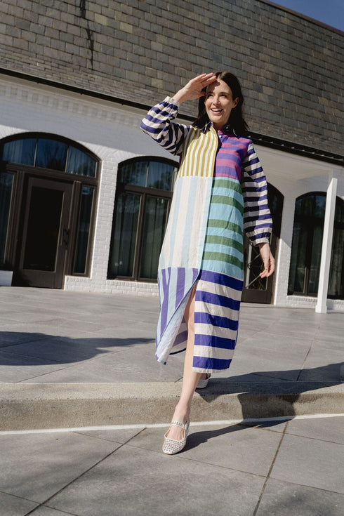 sienna-linen-stripe-midi-dress Briton Court - Sophia's StyleDress-1