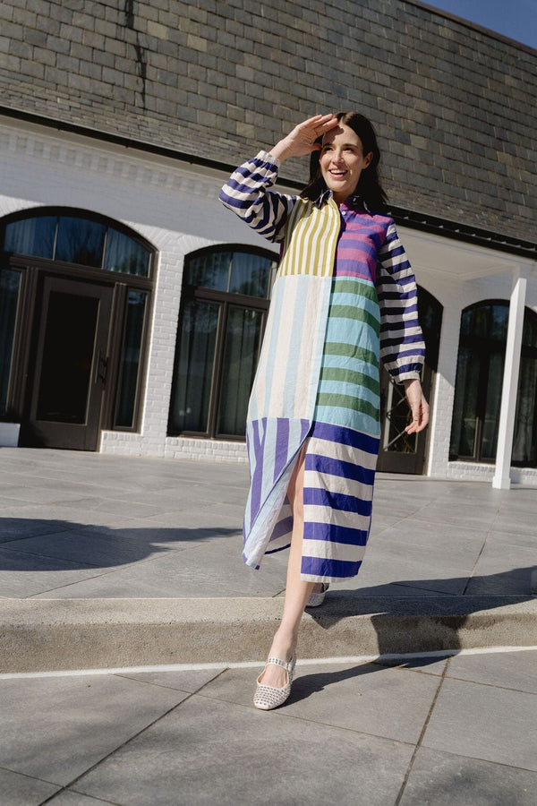 sienna-linen-stripe-midi-dress Briton Court - Sophia's StyleDress-1