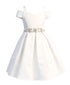Vestido de Navidad con lazo de diamantes de imitación y hombros descubiertos multicolor para niñas de Crayon 2T-14