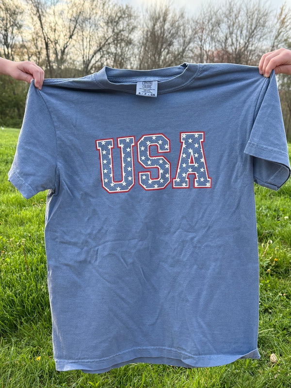 unisex-adult-usa-stars-on-comfort-colors-tee Little Joy Co - Sophia's Style-1