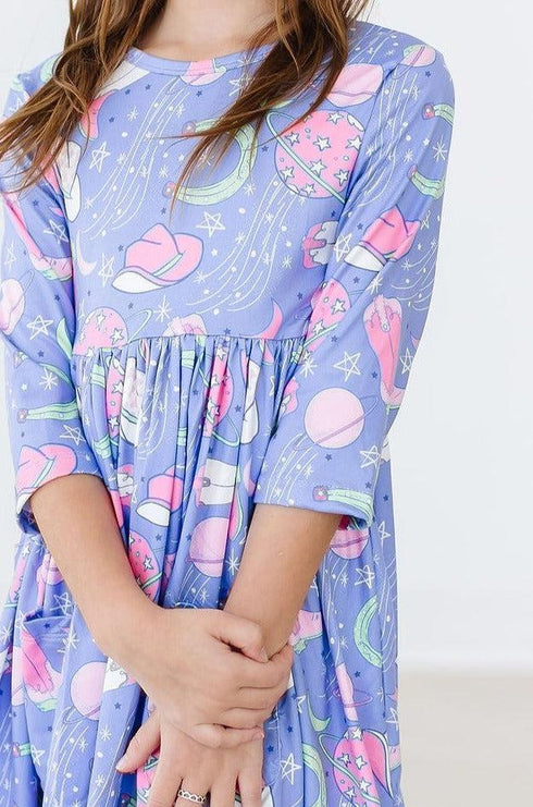 neon-moon-3-4-sleeve-pocket-twirl-dress Mila & Rose - Sophia's Style--2T--3