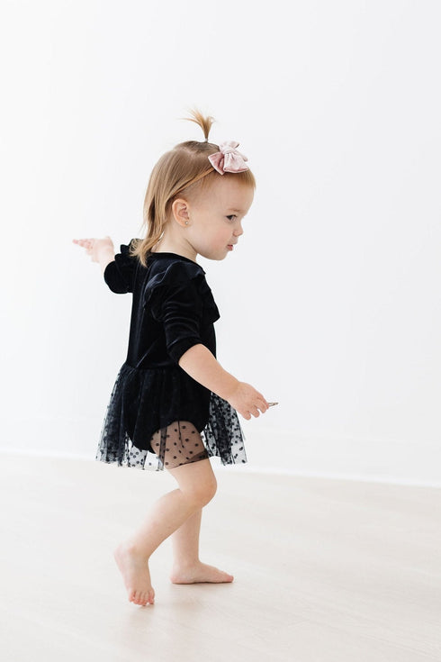 black-velvet-tutu-bodysuit Mila & Rose at Sophia's Style-Black Velvet Tutu Bodysuit-0-3M-Velvet Tutu Bodysuit-1