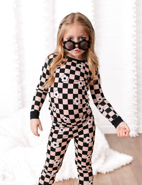 retro-daisy-checks-dream-set Dream-Big-Little-Co-pajama-baby-blanket