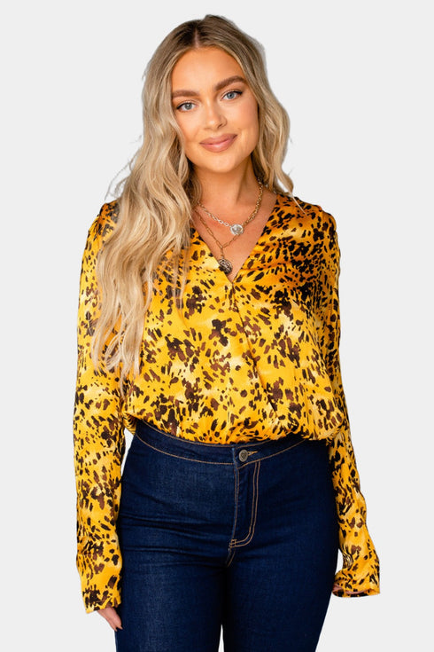 melissa-surplice-long-sleeve-bodysuit-tortoiseshell Buddy Love - Sophia's Style--Tortoiseshell-S-2