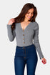 holly-long-sleeve-button-up-bodysuit-grey Buddy Love - Sophia's Style-Holly Long Sleeve Button Up Bodysuit - Grey-Gray-XS-1