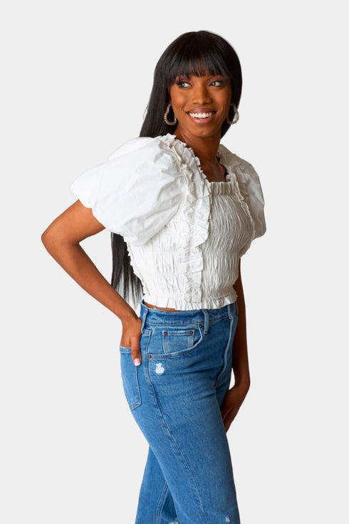 tandy-puff-sleeve-top-white Buddy Love - Sophia's Style--White-M-3