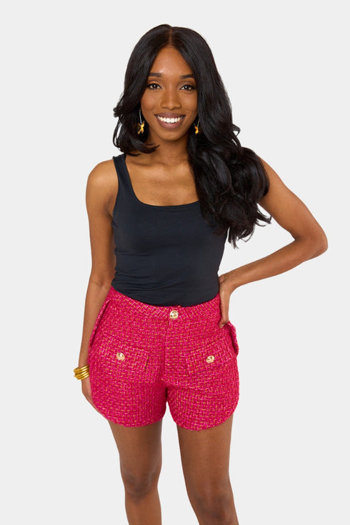 mae-tweed-high-waisted-shorts-strawberry-ice Buddy Love - Sophia's Style--Pink-S-2