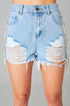 raven-rhinestone-denim-shorts-light-wash Buddy Love - Sophia's Style-Raven Rhinestone Denim Shorts - Light Wash-Light Wash Denim-24-1