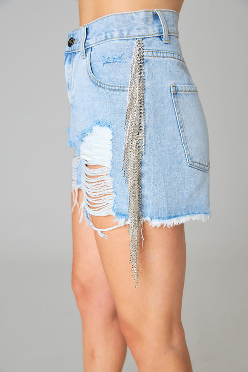 raven-rhinestone-denim-shorts-light-wash Buddy Love - Sophia's Style--Light Wash Denim-28-5