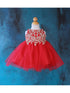 Baby Girls Red Gold Lace Embroidered Tulle Flower Girl Dress 6-24M SophiasStyle.com