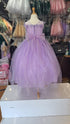Big Girls Lilac Illusion Neckline Floral Applique Glitter Tulle Dress 8-16 - SophiasStyle.com