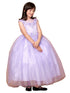 Big Girls Lilac Illusion Neckline Floral Applique Glitter Tulle Dress 8-16 - SophiasStyle.com