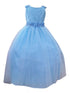Calla Girls Light Blue A-Line Flowered Waist Tulle Flower Girl Dress 2-16 SophiasStyle.com