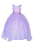 Calla Girls Lilac A-Line Flowered Waist Tulle Flower Girl Dress 2-16 - SophiasStyle.com