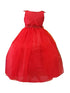 Calla Girls Red A-Line Flowered Waist Tulle Flower Girl Dress 2-16 SophiasStyle.com