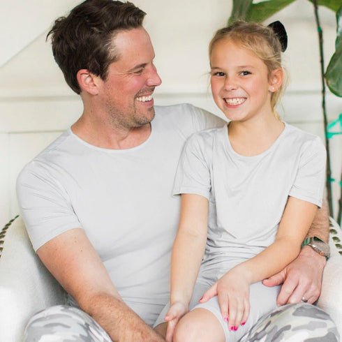 cloud-grey-bamboo-kids-pajama-short-set-bellabu-bear - Sophia's Style -3