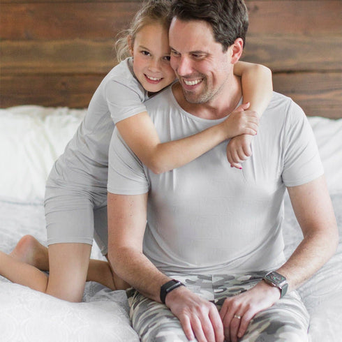 cloud-grey-bamboo-kids-pajama-short-set-bellabu-bear - Sophia's Style -4