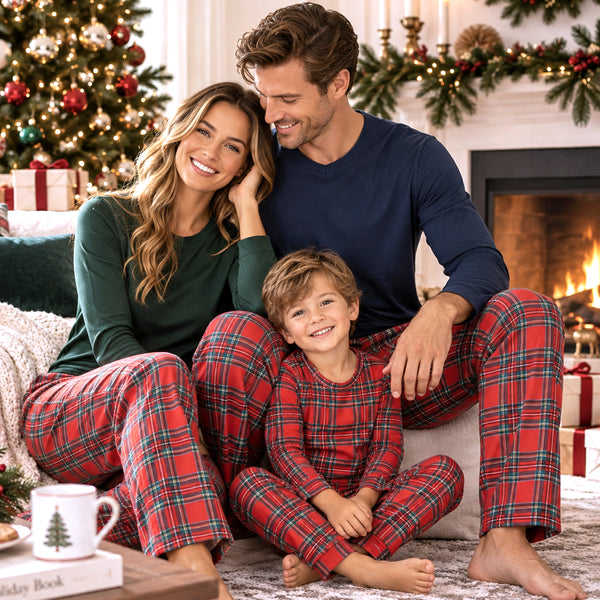 christmas-tartan-plaid-family-matching-bamboo-pajamas-sophias-styleFamily Matching Pajamas-1