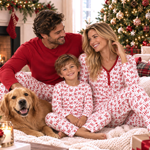 christmas-ho-ho-ho-family-matching-ultra-soft-bamboo-pajamas-sophias-styleFamily Matching Pajamas-1
