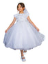 Girls White Satin Cap Sleeve Bead Adorned Communion Dress 6-16 - SophiasStyle.com 1