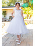 Girls White Bead 3D Flower Lace Crystal Tulle Communion Dress 6-16 model 3- SophiasStyle.com