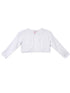 Cinderella Couture Girls White Pearl Beaded Soft Hook Closure Sweater 2-14 - SophiasStyle.com