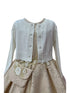 Girls Ivory Glitter Rhinestone Button Soft Brush Sweater 2-14 SophiasStyle.com 2