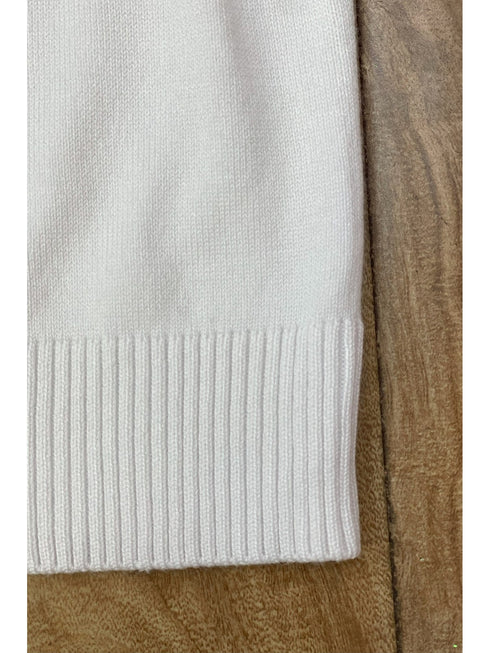 Girls Ivory Glitter Rhinestone Button Soft Brush Sweater 2-14 SophiasStyle.com detail 2