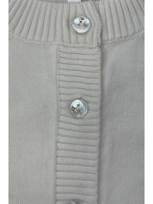 Girls Ivory Glitter Rhinestone Button Soft Brush Sweater 2-14 SophiasStyle.com detail 3