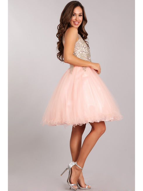 Girls Blush Gold Trim Wire Tulle Flower Girl Junior Bridesmaid Dress 4-20