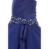 Little Girls Royal Blue Beaded Pleated Dull Satin Flower Girl Dress 4-6 - SophiasStyle.com