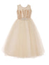 Girls Multi Color Illusion Neckline Pleated Satin Tulle Flower Girl Dress 2-16 - SophiasStyle.com
