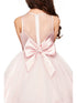 Girls Multi Color Illusion Neckline Pleated Satin Tulle Flower Girl Dress 2-16 - SophiasStyle.com