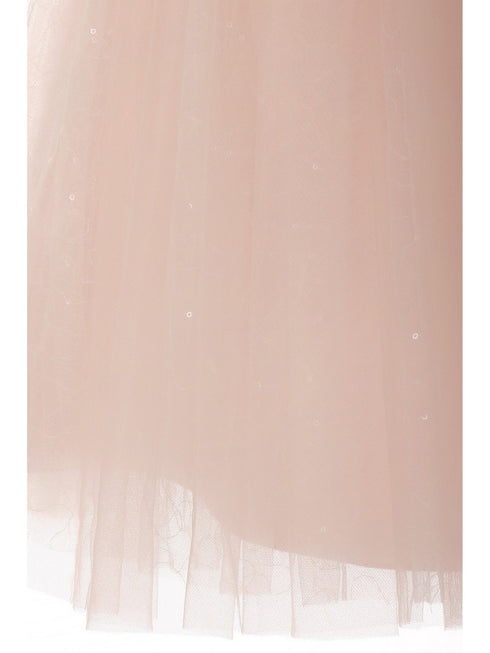 Girls Multi Color Illusion Neckline Pleated Satin Tulle Flower Girl Dress 2-16 - SophiasStyle.com