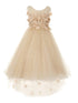 Girls Multi Color Lace 3D Flowers Pearl Trim Tulle Special Occasion Dress 2-16 - SophiasStyle.com