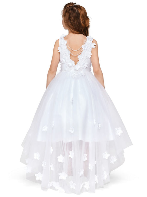 Girls Multi Color Lace 3D Flowers Pearl Trim Tulle Special Occasion Dress 2-16 - SophiasStyle.com