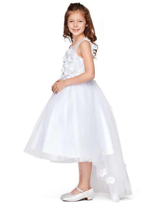 Girls Multi Color Lace 3D Flowers Pearl Trim Tulle Special Occasion Dress 2-16 - SophiasStyle.com