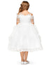 Girls Multi Color Off-Shoulder Rhinestone Pearled Lace Flower Girl Dress 2-16 - SophiasStyle.com