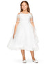 Girls Multi Color Off-Shoulder Rhinestone Pearled Lace Flower Girl Dress 2-16 - SophiasStyle.com