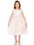 Girls Multi Color Off-Shoulder Rhinestone Pearled Lace Flower Girl Dress 2-16 - SophiasStyle.com