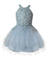 Girls Halter Neck Rhinestone Party Tulle Flower Girl Junior Bridesmaid Dress, Sizes 2-16 - SophiasStyle.com