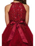 Girls Halter Neck Rhinestone Party Tulle Flower Girl Junior Bridesmaid Dress, Sizes 2-16 - SophiasStyle.com