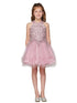 Girls Halter Neck Rhinestone Party Tulle Flower Girl Junior Bridesmaid Dress, Sizes 2-16 - SophiasStyle.com