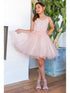 Girls Blush Illusion Sparkly Tulle Special Occasion Dress 4-16 - SophiasStyle.com model 2