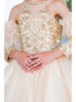 Girls Champagne Gold Lace Glitter Tulle Flower Girl Party Dress 2-16 - SophiasStyle.com detail
